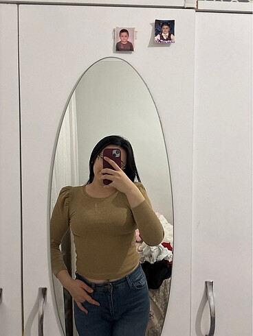m Beden kırmızı Renk Karma fitilli bluz