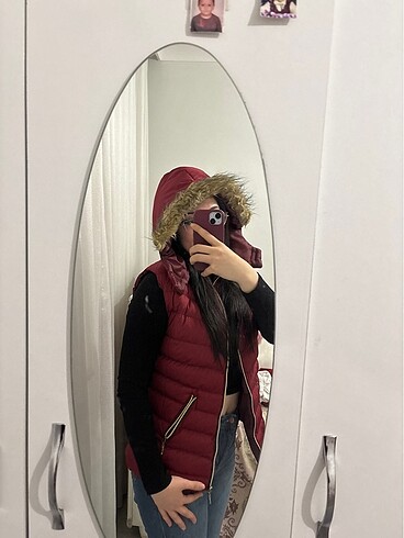 l Beden bordo Renk Kadın şişme yelek bordo