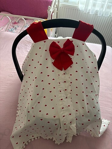 Kız bebek puset minderi ve örtüsü