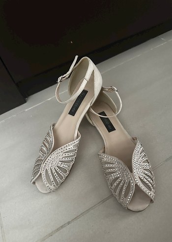 Krem Kadın Abiye Ayakkabı - Görsel 3