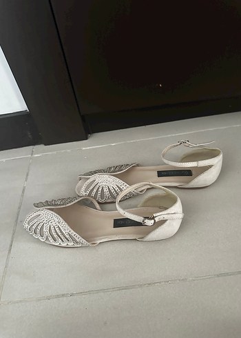 Krem Kadın Abiye Ayakkabı - Görsel 2
