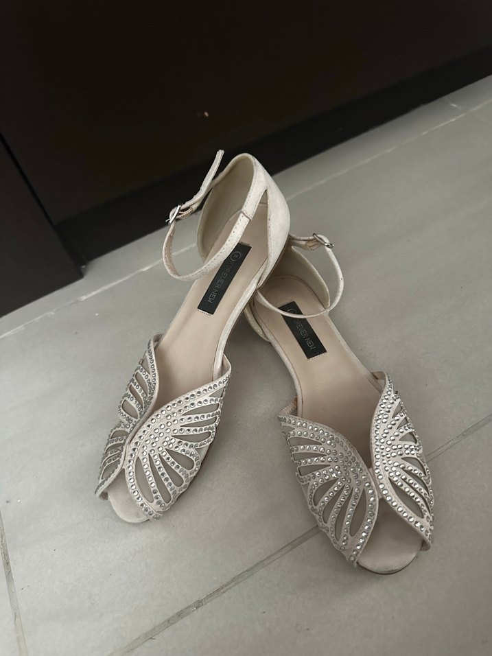 Krem Kadın Abiye Ayakkabı - Görsel 3