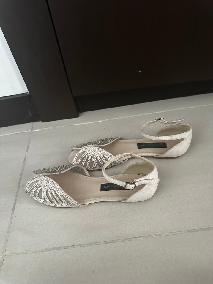 Krem Kadın Abiye Ayakkabı - Görsel 2