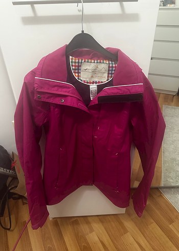 Koyu Fuşya Yağmurluk Fermuarlı Kapüşonlu - Görsel 2
