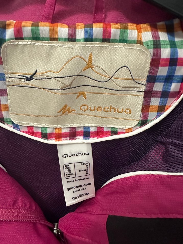 Koyu Fuşya Yağmurluk Fermuarlı Kapüşonlu - Görsel 3