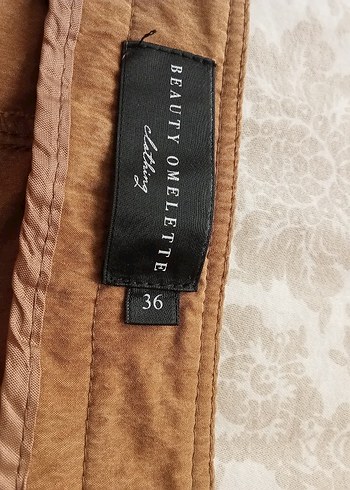 36 Beden camel Renk beauty omelette 36 beden taba rengi Kumaş Pantolon