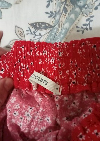 Colins S beden fırfır detaylı mini Kırmızı etek - Görsel 5