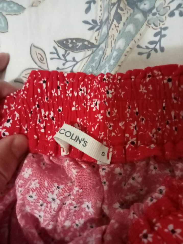 Colins S beden fırfır detaylı mini Kırmızı etek - Görsel 5