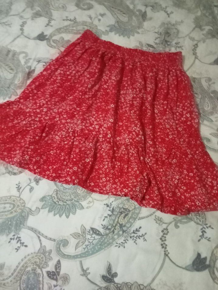 Colins S beden fırfır detaylı mini Kırmızı etek - Görsel 3