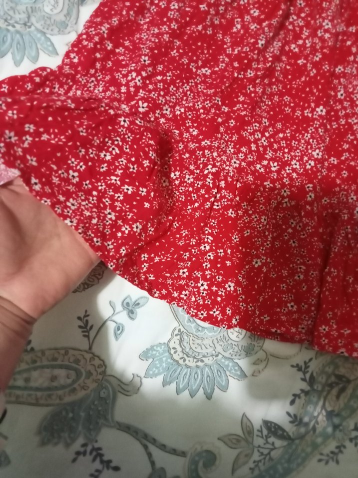 Colins S beden fırfır detaylı mini Kırmızı etek - Görsel 4