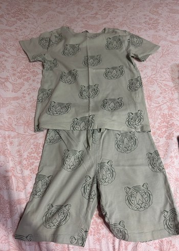 H&M Yeşil Baskılı Çocuk alt üst takım - Görsel 2