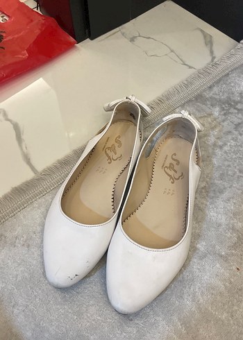 38 Beden beyaz Renk Beyaz Stiletto Topuklu Kadın Babet