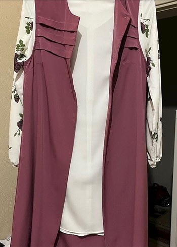 Bordo Drape Detaylı Uzun Hamile Yeleği