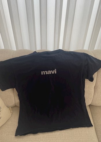 m Beden Mavi Baskılı Siyah Hamile Tişörtü