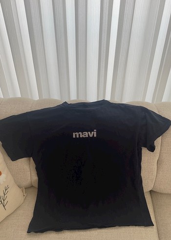 Mavi Mavi Baskılı Siyah Hamile Tişörtü