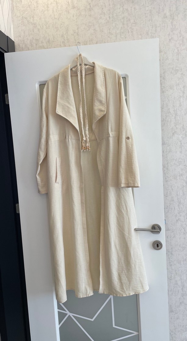 Uzun Beyaz Bohem Kadın Sabahlık - Görsel 5