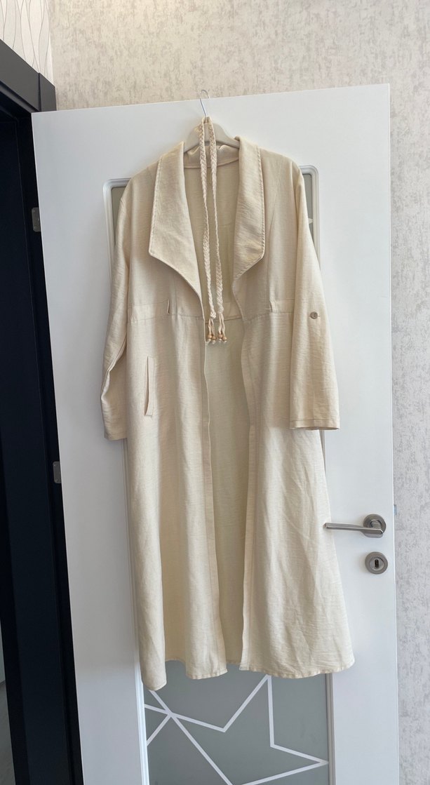 Uzun Beyaz Bohem Kadın Sabahlık - Görsel 3