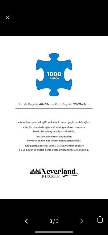 Beden 1000 parça puzzle