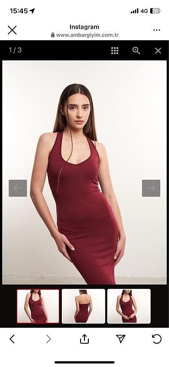 Bordo elbise