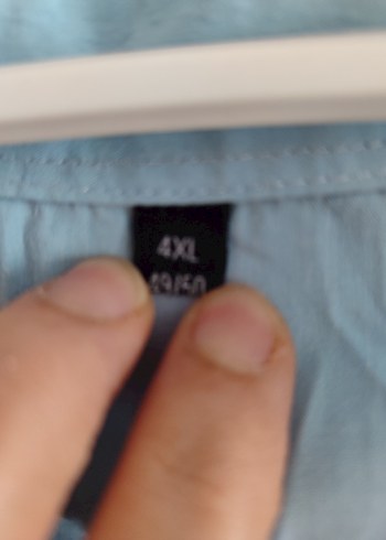 46 Beden mavi Renk Mavi Keten Kadın Gömlek, Uzun Kollu, Düğmeli