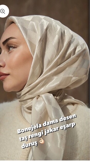 Dama desen jakar eşarp