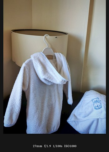 Nakışlı Beyaz Erkek Çocuk Bornozu - Görsel 6