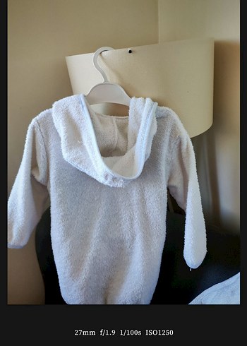 Nakışlı Beyaz Erkek Çocuk Bornozu - Görsel 5