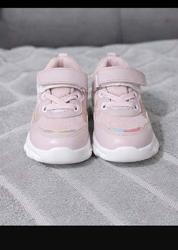 Kız Çocuk Pembe Bağcıklı Velcro Spor Ayakkabı - Görsel 3