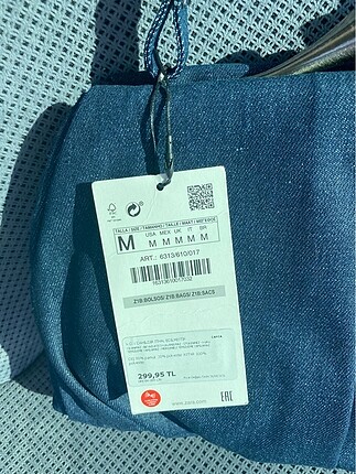 Beden mavi Renk Etiketli kot zara çanta