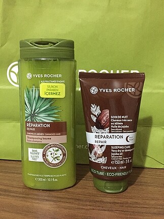 Yves Rocher yıpranmış saçlar İÇİN şampuan ve uyku maskesi