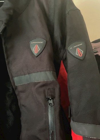 Kırmızı Siyah Biker Erkek Mont - Görsel 7