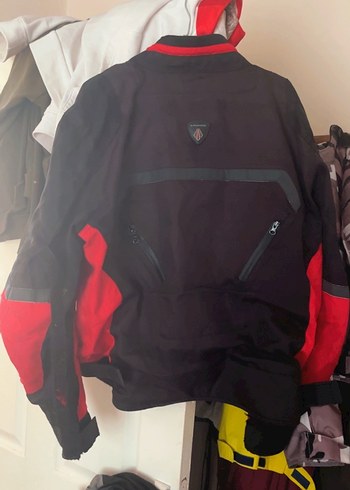 Kırmızı Siyah Biker Erkek Mont - Görsel 4