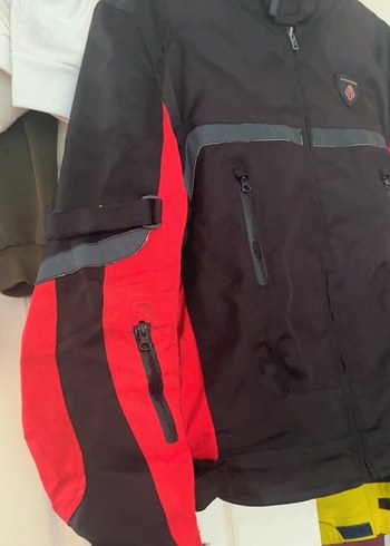 Kırmızı Siyah Biker Erkek Mont - Görsel 3