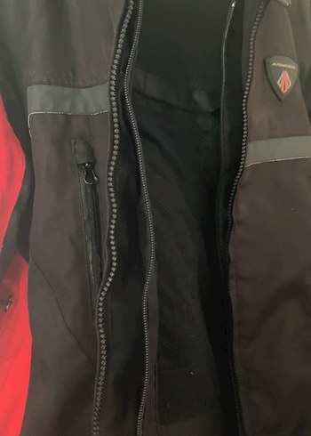 Kırmızı Siyah Biker Erkek Mont - Görsel 6