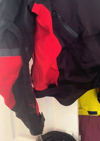 Kırmızı Siyah Biker Erkek Mont - Görsel 2