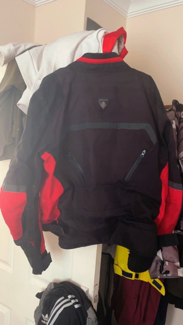 Kırmızı Siyah Biker Erkek Mont - Görsel 4