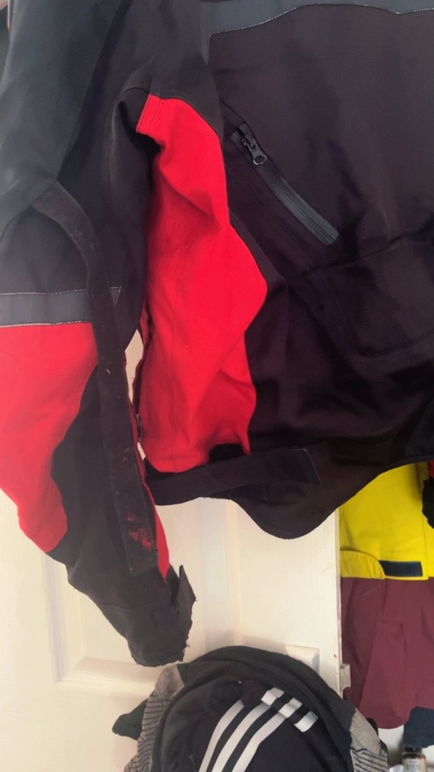 Kırmızı Siyah Biker Erkek Mont - Görsel 2