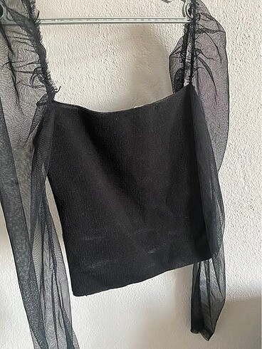 Kol tüllü bluz - Görsel 3