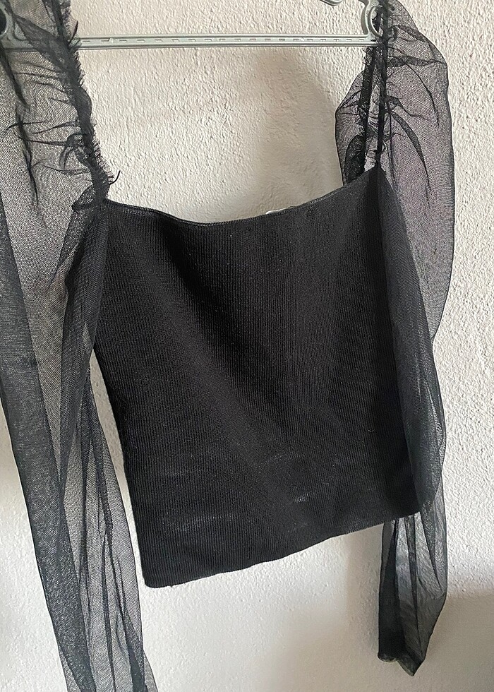 Kol tüllü bluz - Görsel 3