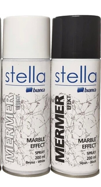 Stella Mermer Efekt Siyah - Beyaz - Gümüş