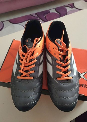 Gri Erkek Futbol Ayakkabısı Velcro Bağcıklı - Görsel 3