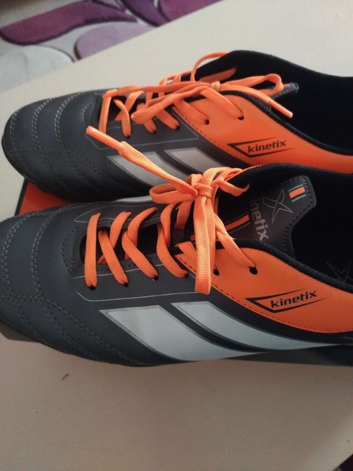 Gri Erkek Futbol Ayakkabısı Velcro Bağcıklı - Görsel 5