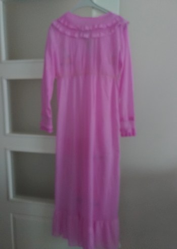 Vintage Pembe Nakışlı Uzun Bohem Kadın Gecelik İtalya ürünü - Görsel 6