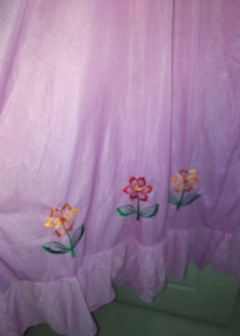 Vintage Pembe Nakışlı Uzun Bohem Kadın Gecelik İtalya ürünü - Görsel 3