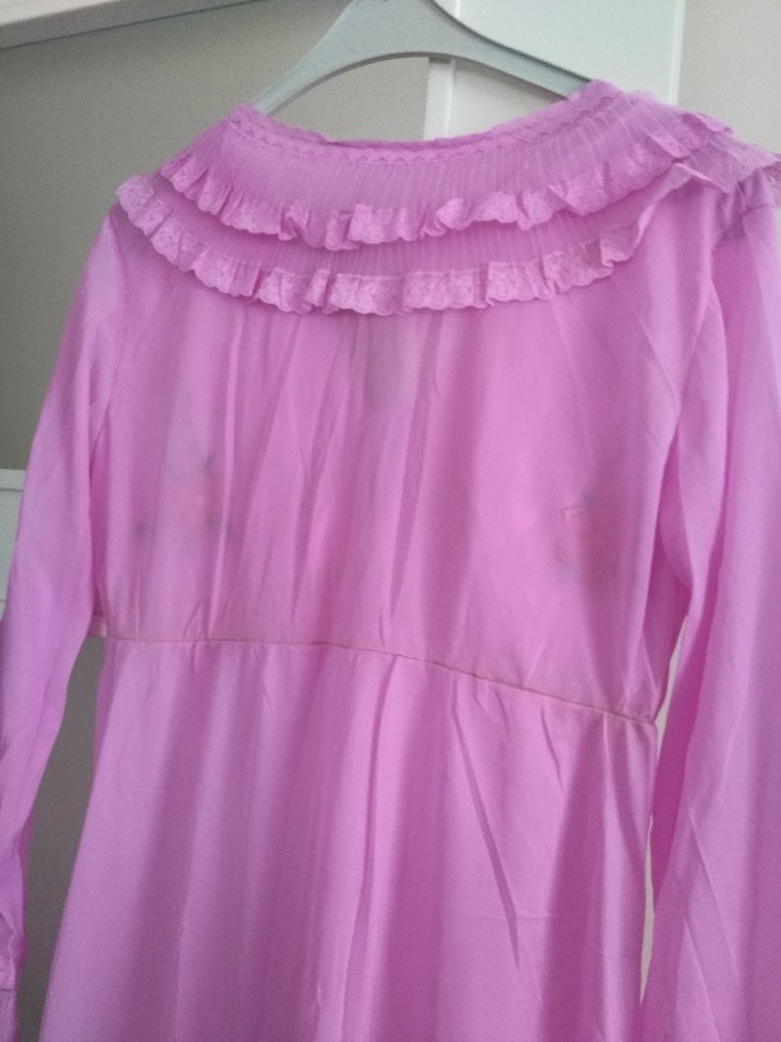 Vintage Pembe Nakışlı Uzun Bohem Kadın Gecelik İtalya ürünü - Görsel 5