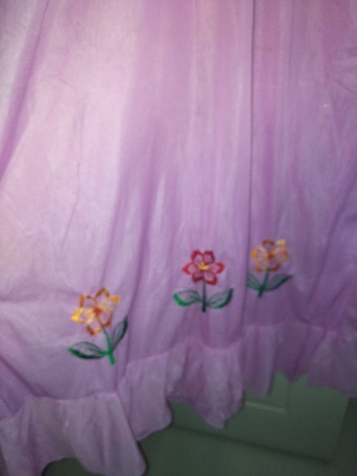 Vintage Pembe Nakışlı Uzun Bohem Kadın Gecelik İtalya ürünü - Görsel 3