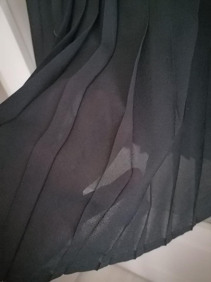 Siyah Pilili Uzun Kadın Etek - Görsel 4