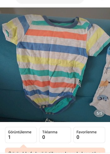 Renkli Çizgili Kısa Kollu Bebek Body - Görsel 2