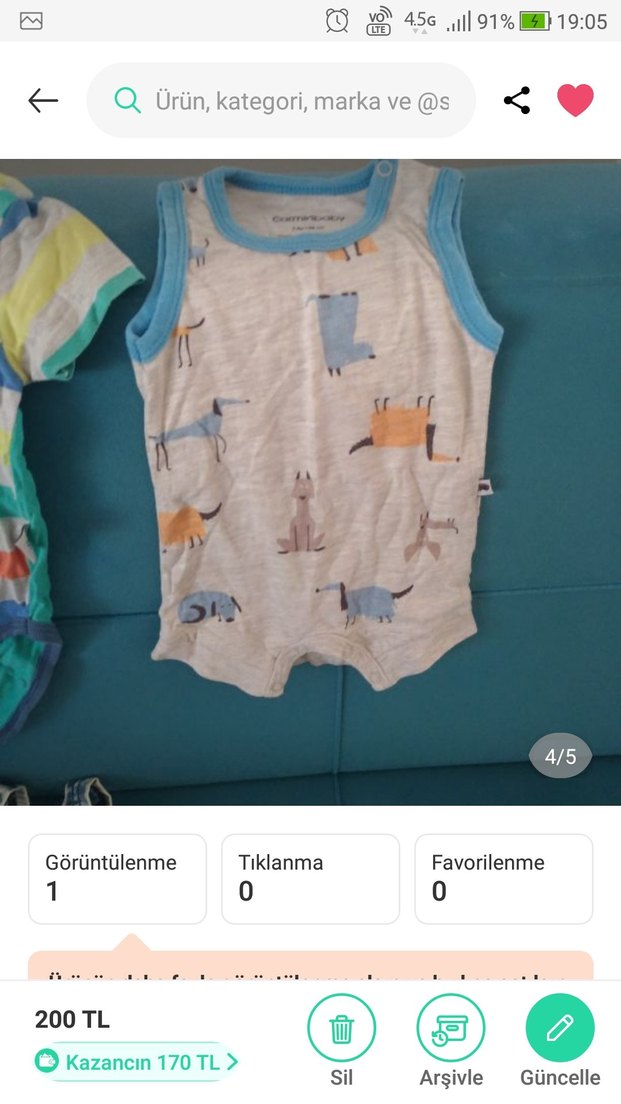 Renkli Çizgili Kısa Kollu Bebek Body - Görsel 3