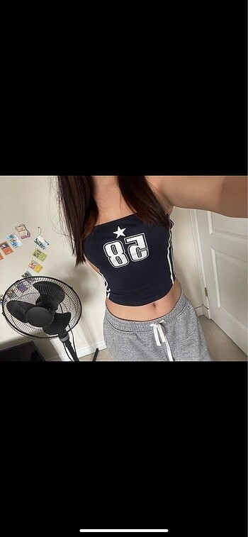 Sheinside Shein Sporty Straplez Crop Bluz